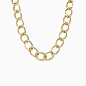 Large Gold Curb Link Necklace