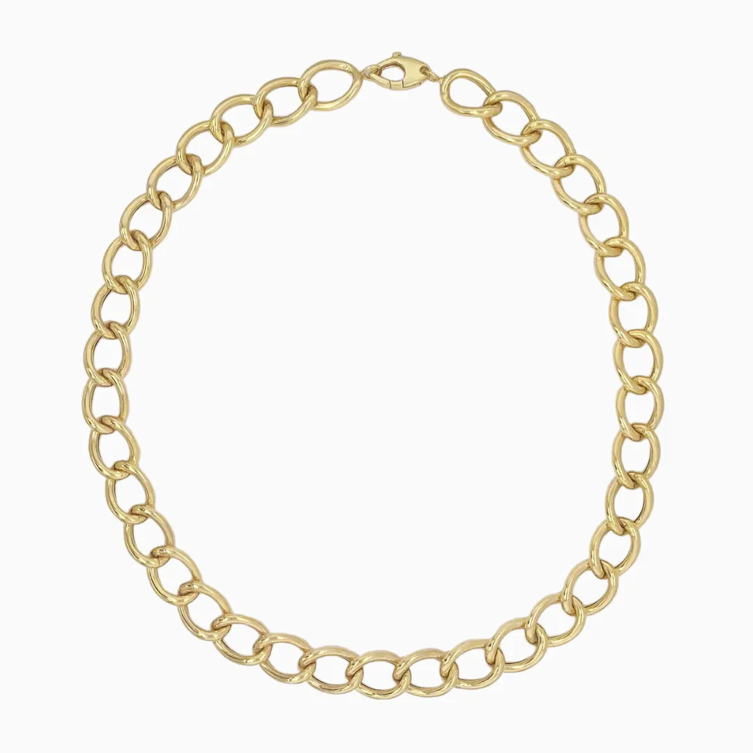 Large Gold Curb Link Necklace
