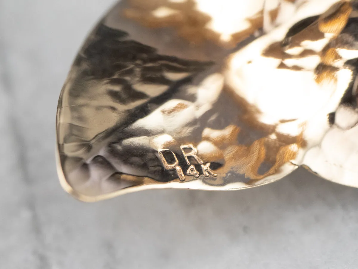Large Gold Leaf Drop Earrings