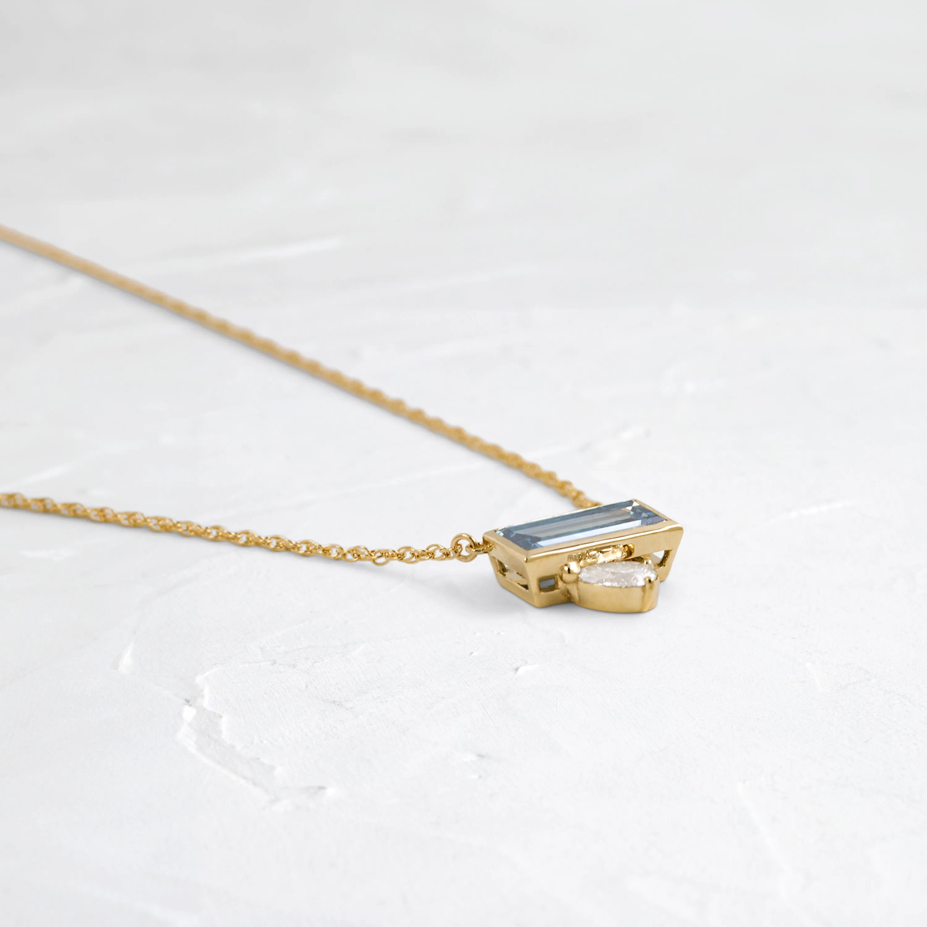 Littlefall Necklace, 1.26ct. Lab-Grown Blue Diamond