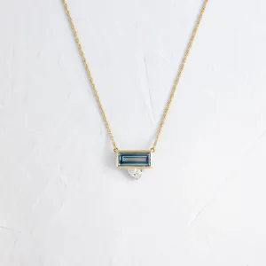 Littlefall Necklace, 1.26ct. Lab-Grown Blue Diamond
