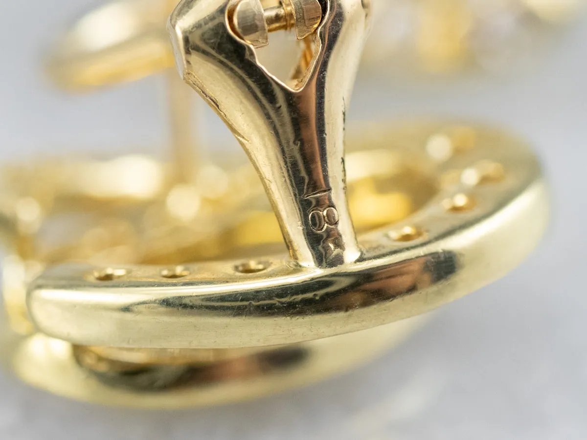 Looping 18K Gold Diamond Stud Earrings