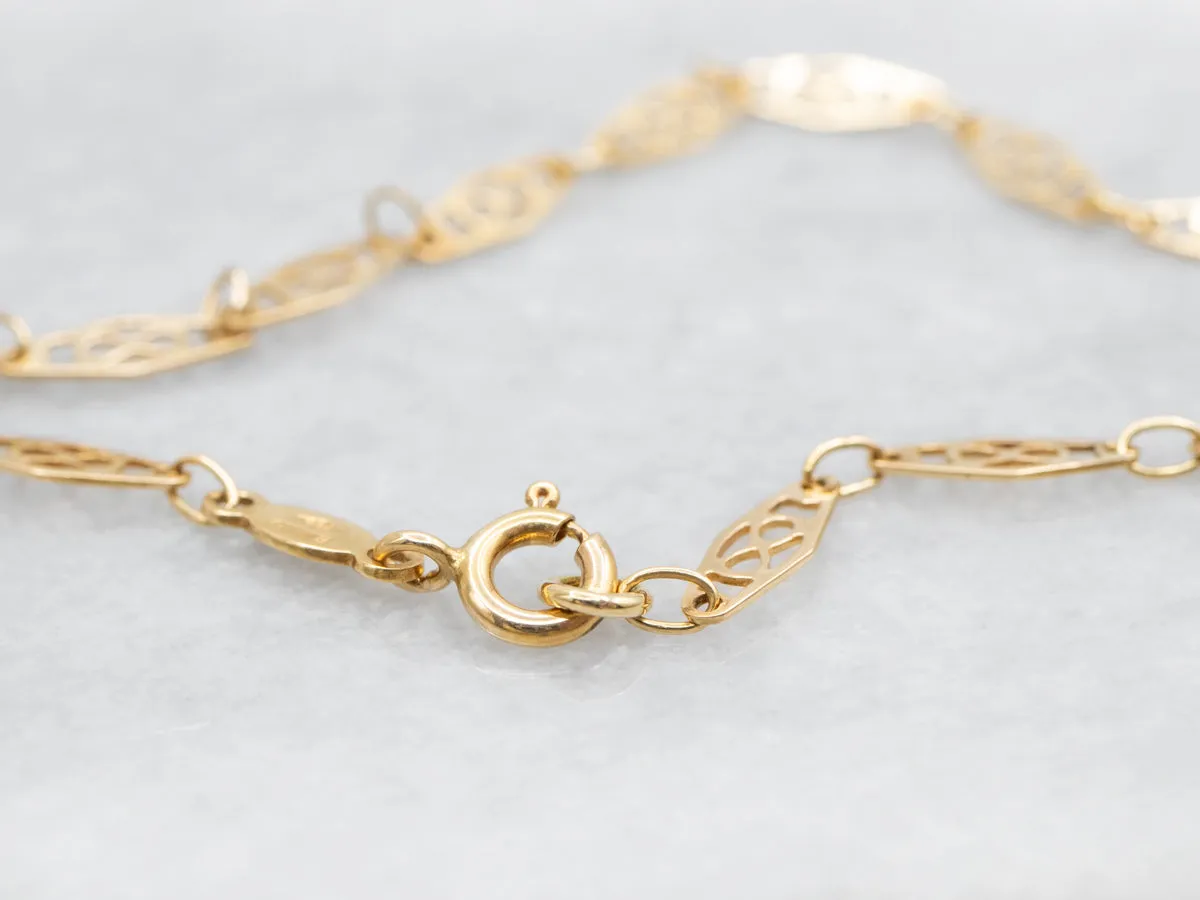 Lovely Filigree Link Bracelet