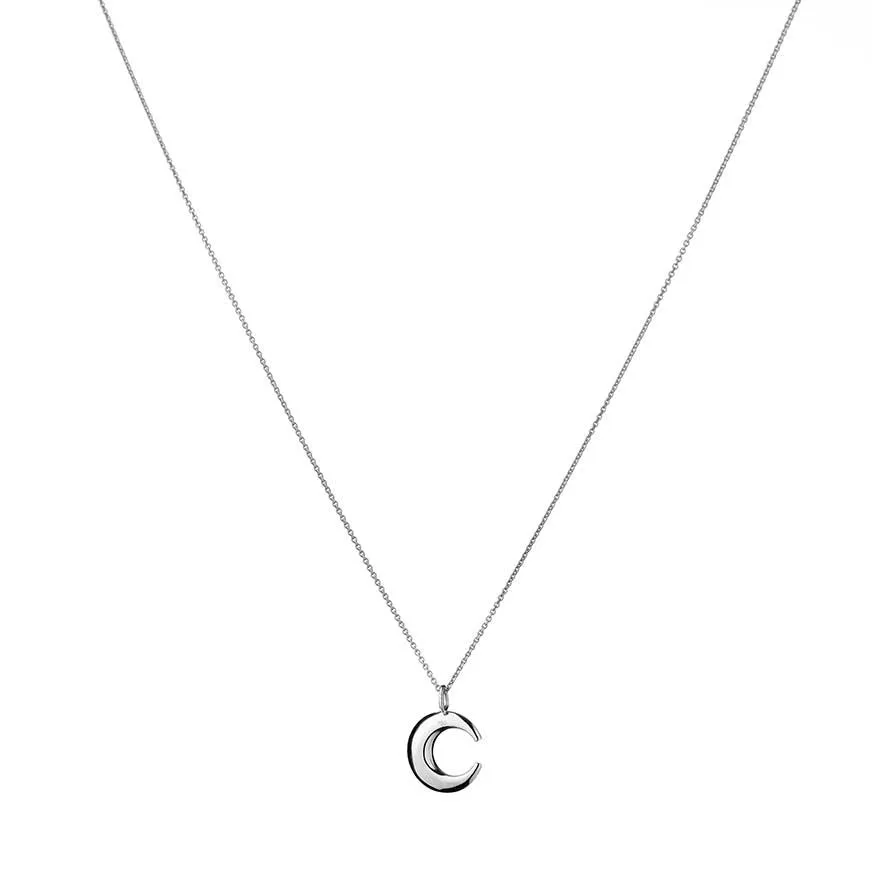 Lunar Pav?? 18K Whitegold Pendant w. Diamonds