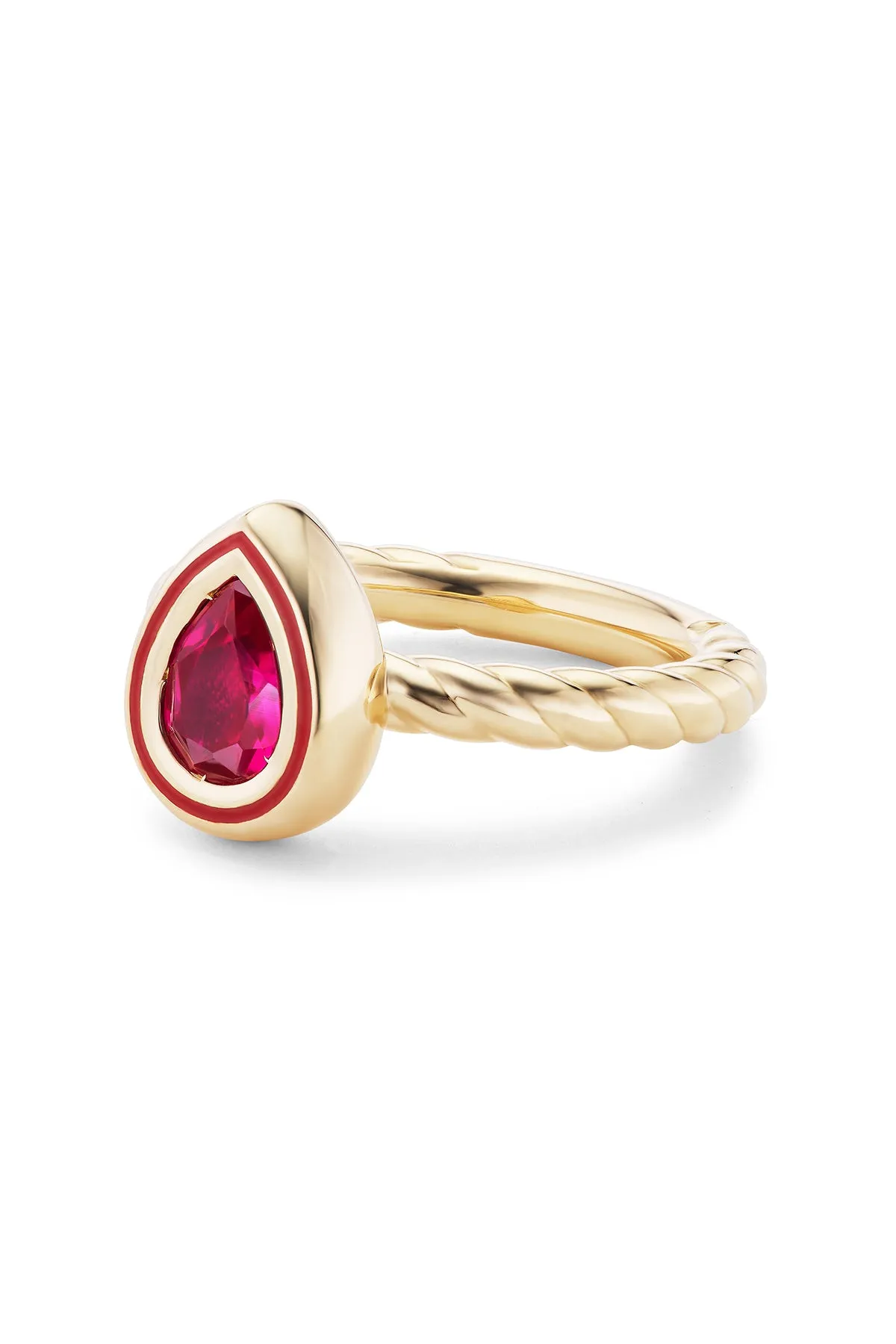 Madison Pear Bezel Stack Ring