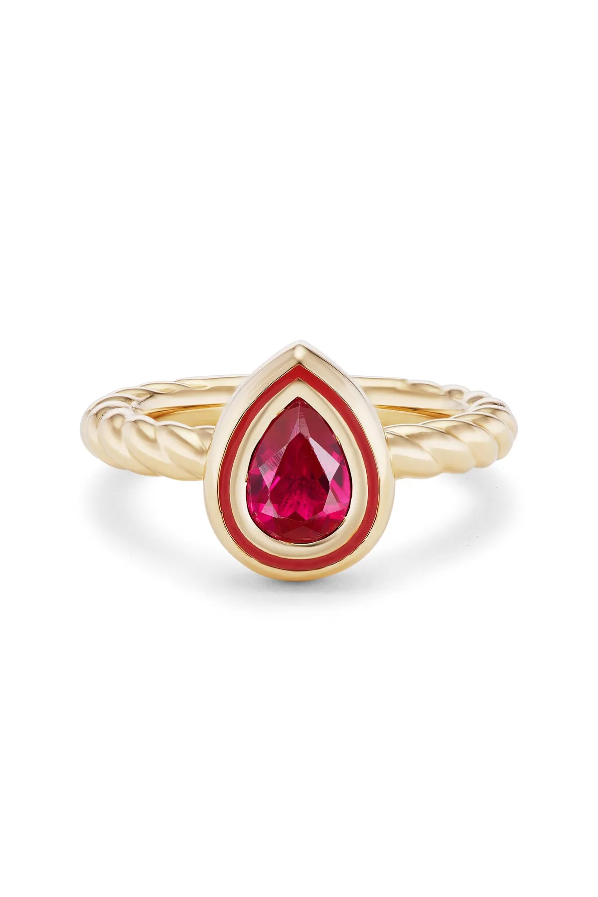 Madison Pear Bezel Stack Ring