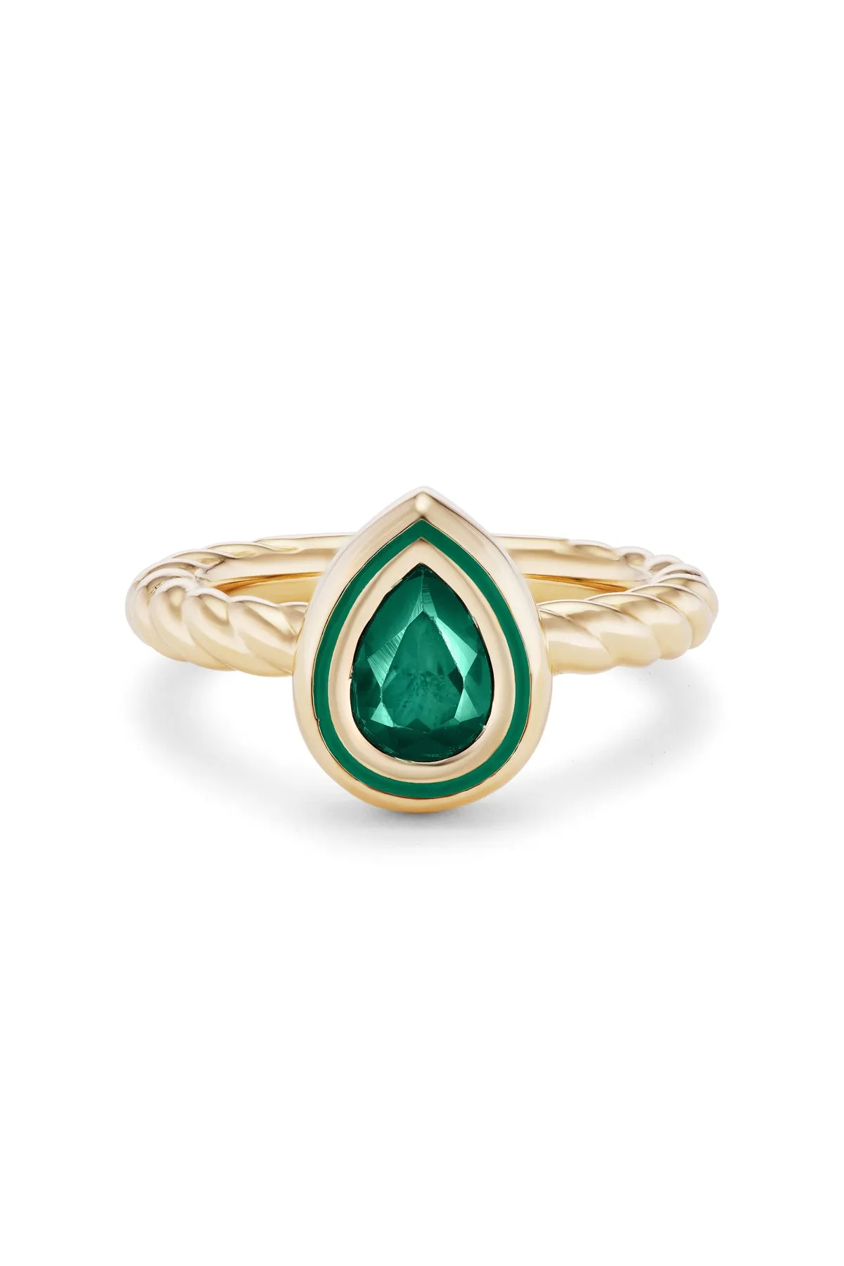 Madison Pear Bezel Stack Ring