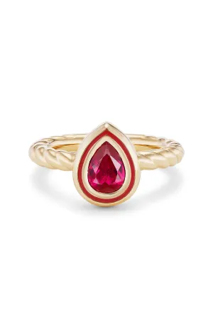 Madison Pear Bezel Stack Ring