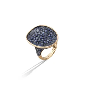 Marco Bicego Lunaria Alta 18ct Yellow Gold Sapphire Ring
