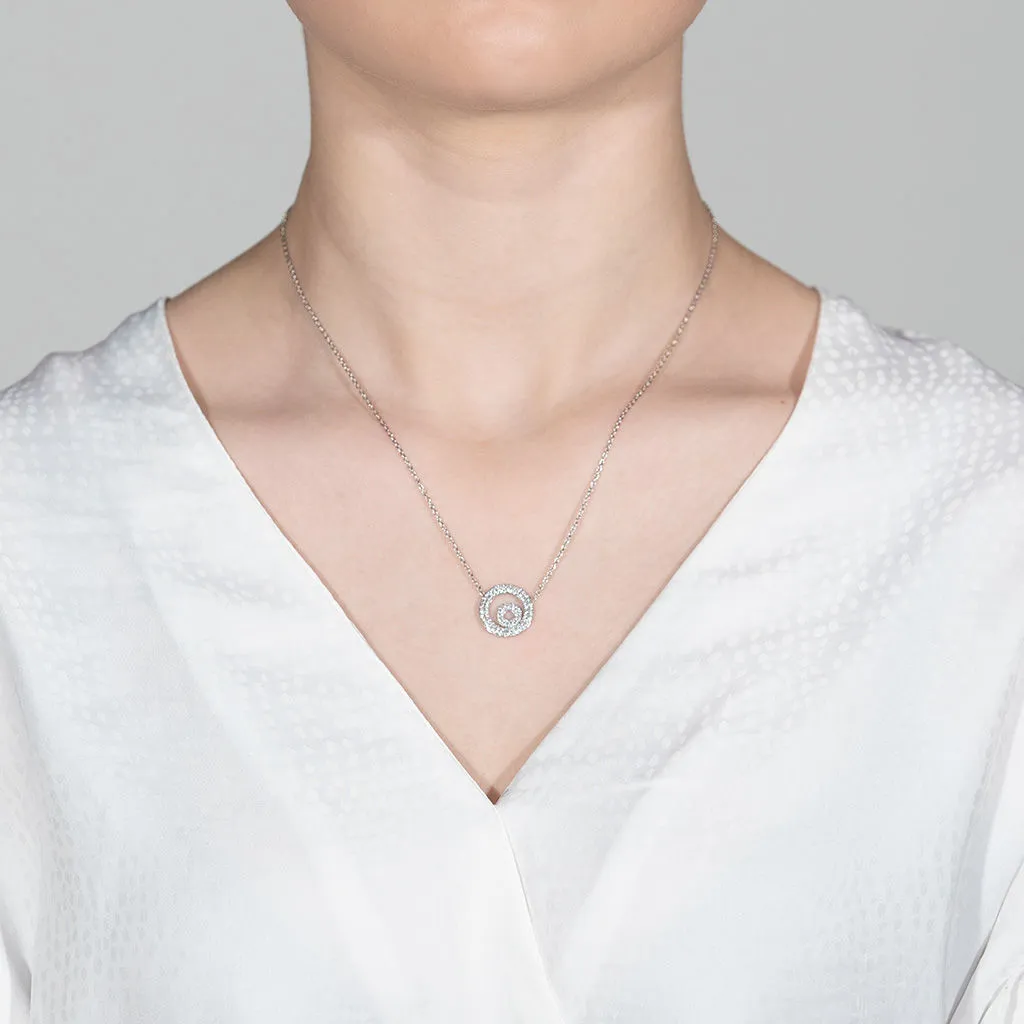Matin 18K Rosegold Necklace w. 93 Diamonds