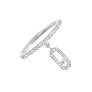 Messika Move Uno 18ct White Gold Diamond Pave Drop Ring