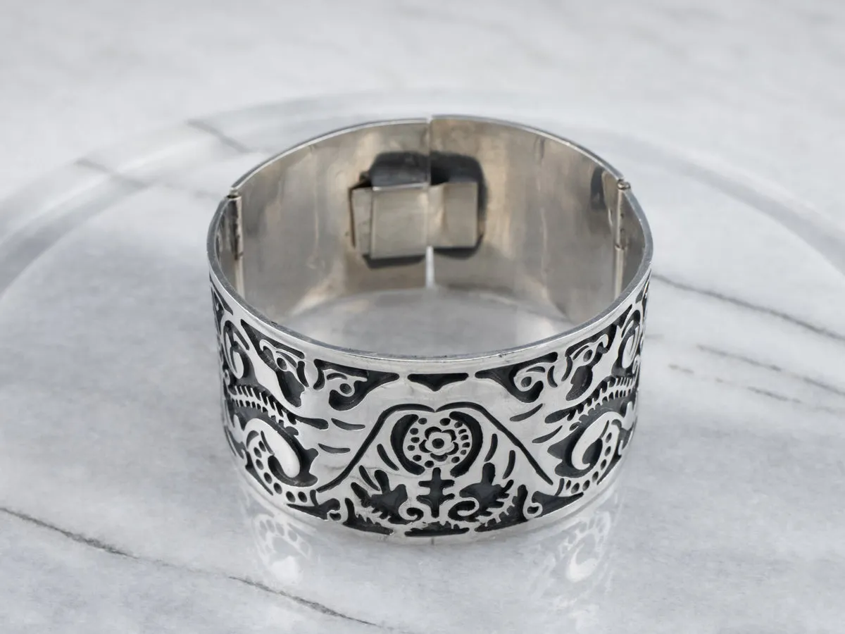 Mexican Sterling Silver Patterned Bracelet