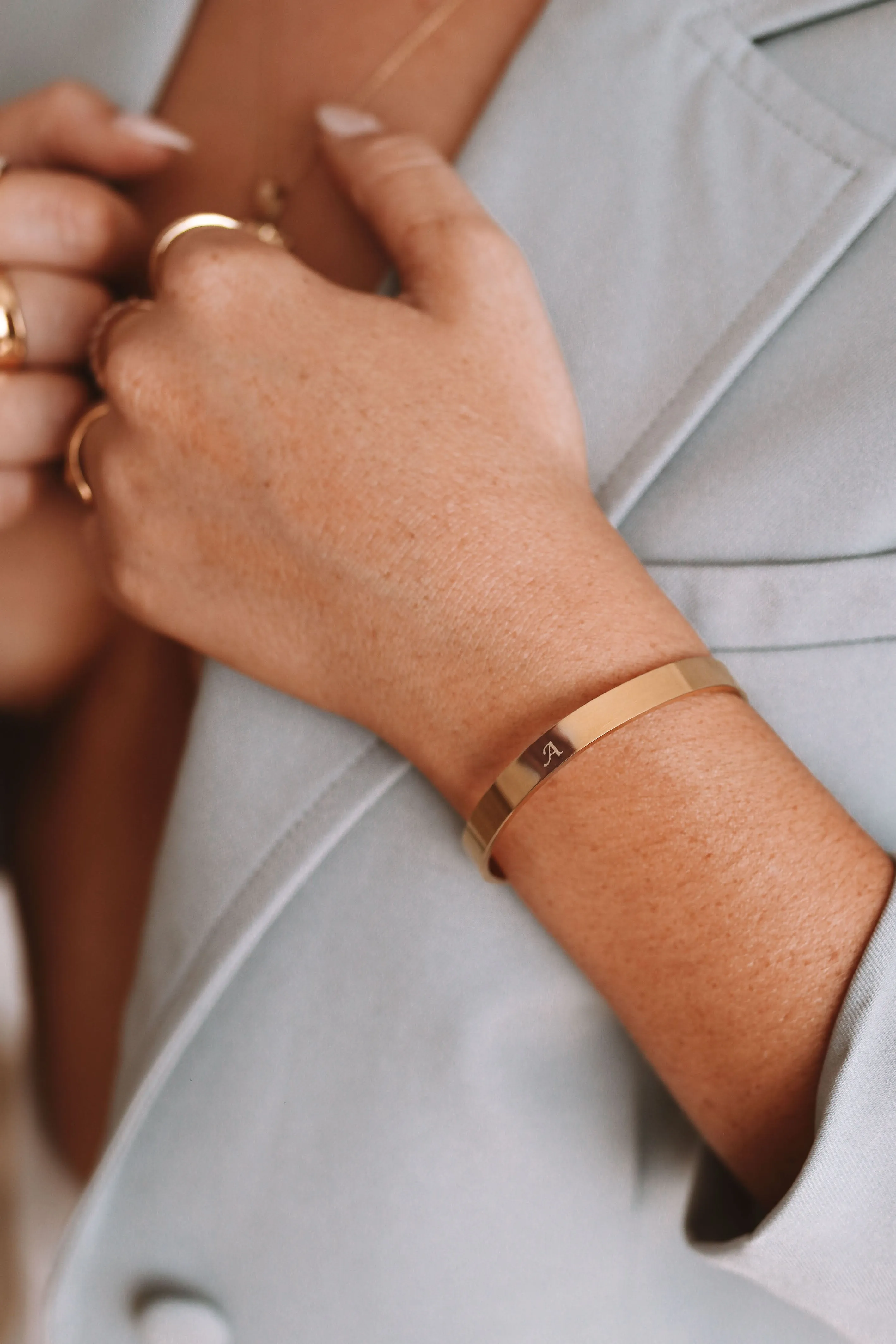 Millie - Stainless Steel Engraved Bangle