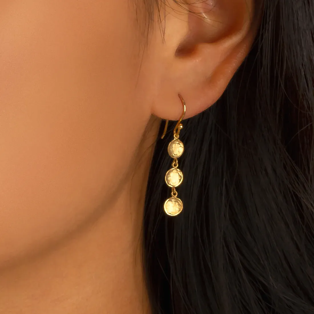 Mini 3 Disc Earrings