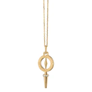 Mini ??True North?? Compass Key with Diamonds