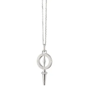 Mini ??True North?? Compass Key with White Sapphires