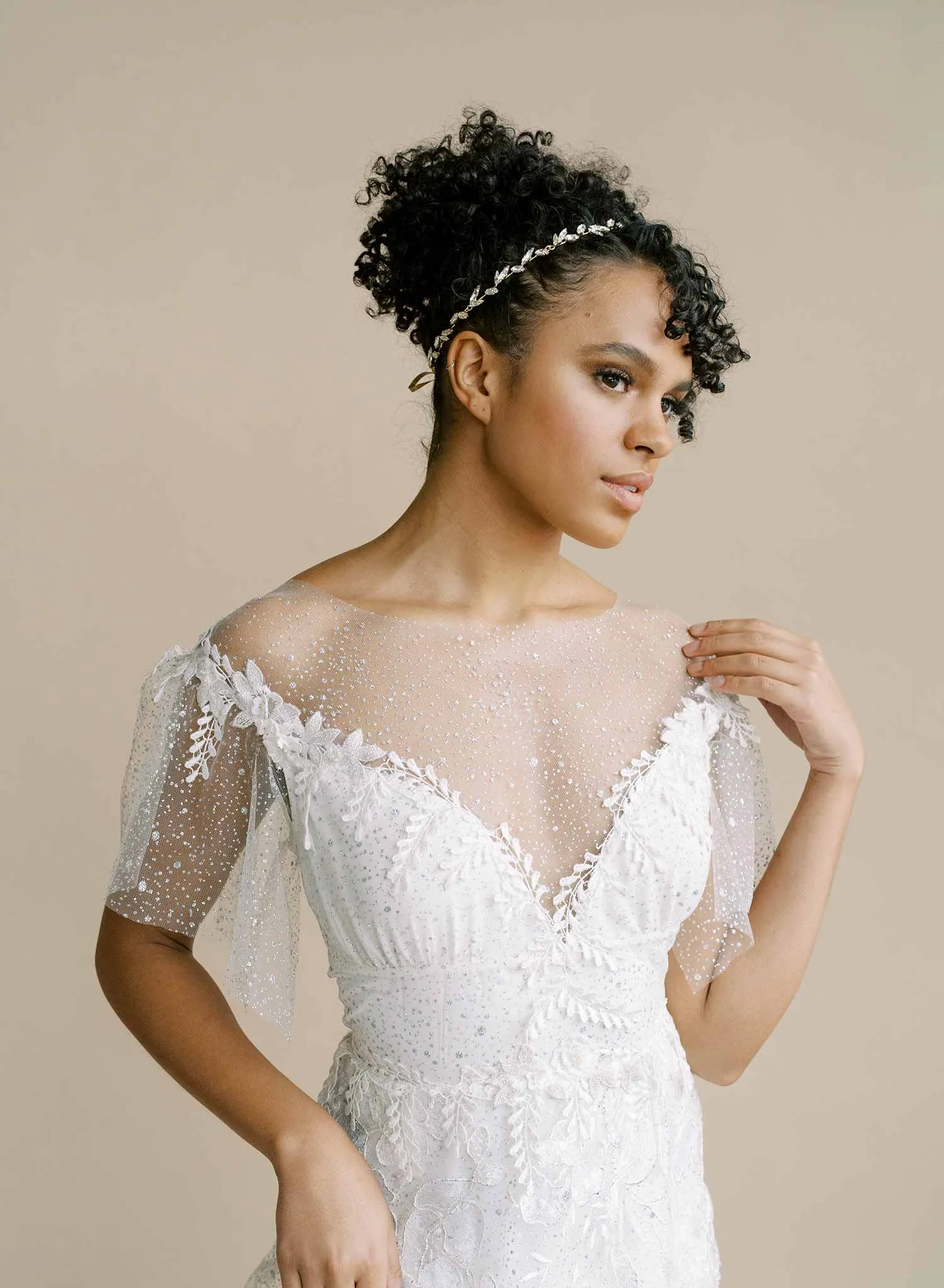Modern bridal crystal circlet - Style #2144