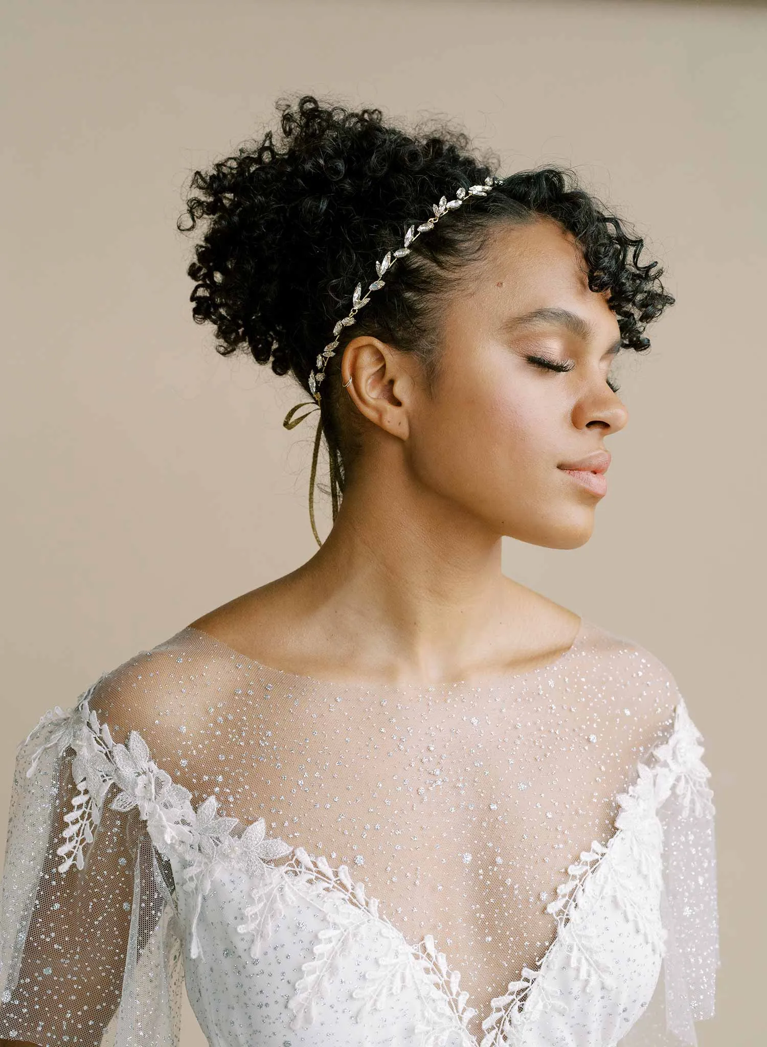 Modern bridal crystal circlet - Style #2144