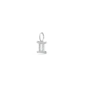 My Zodiac Pav?? Gemini 18K Whitegold Pendant w. Diamonds