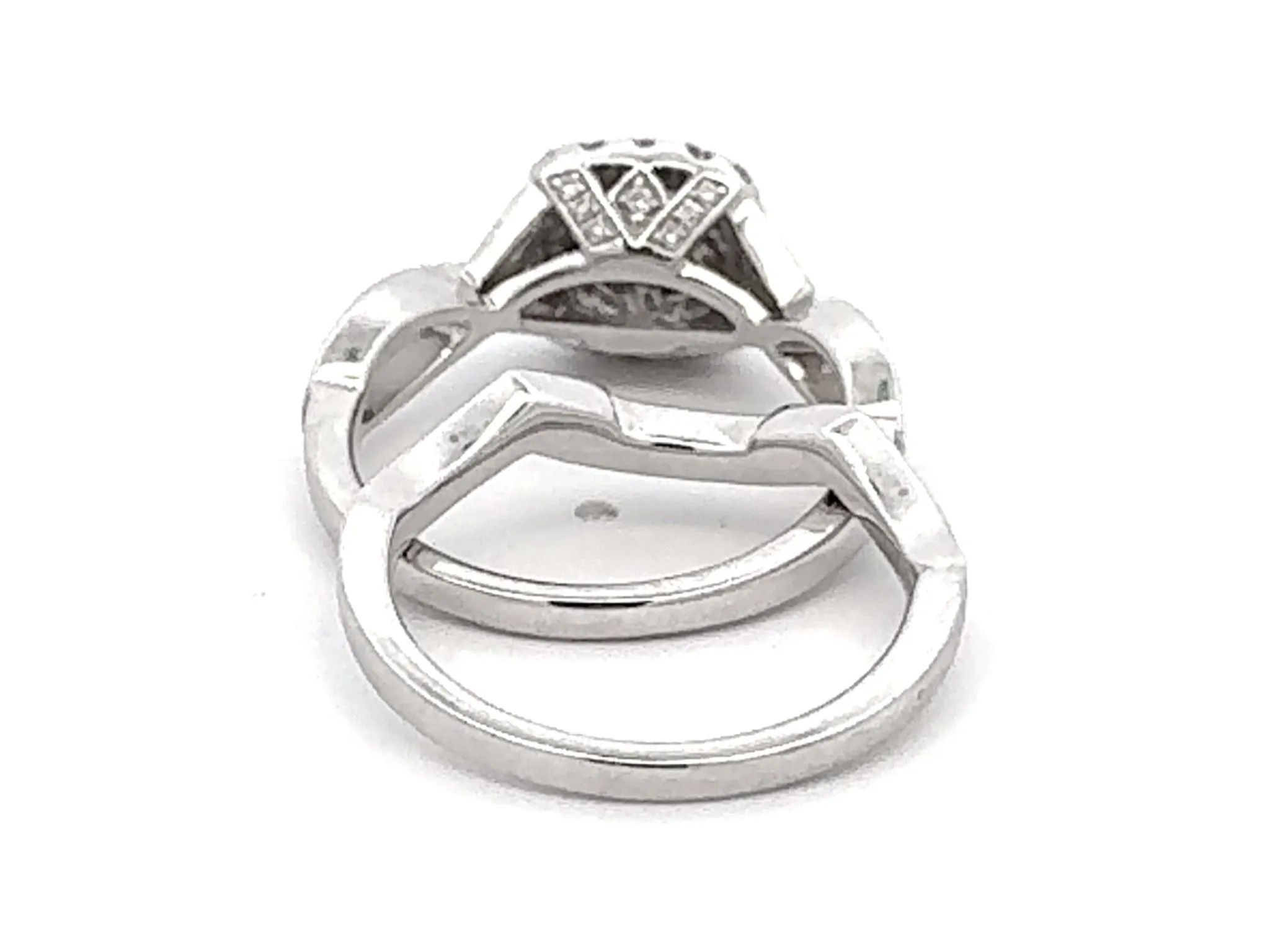 Neil Lane Diamond Engagement Ring and Matching Band 14k White Gold