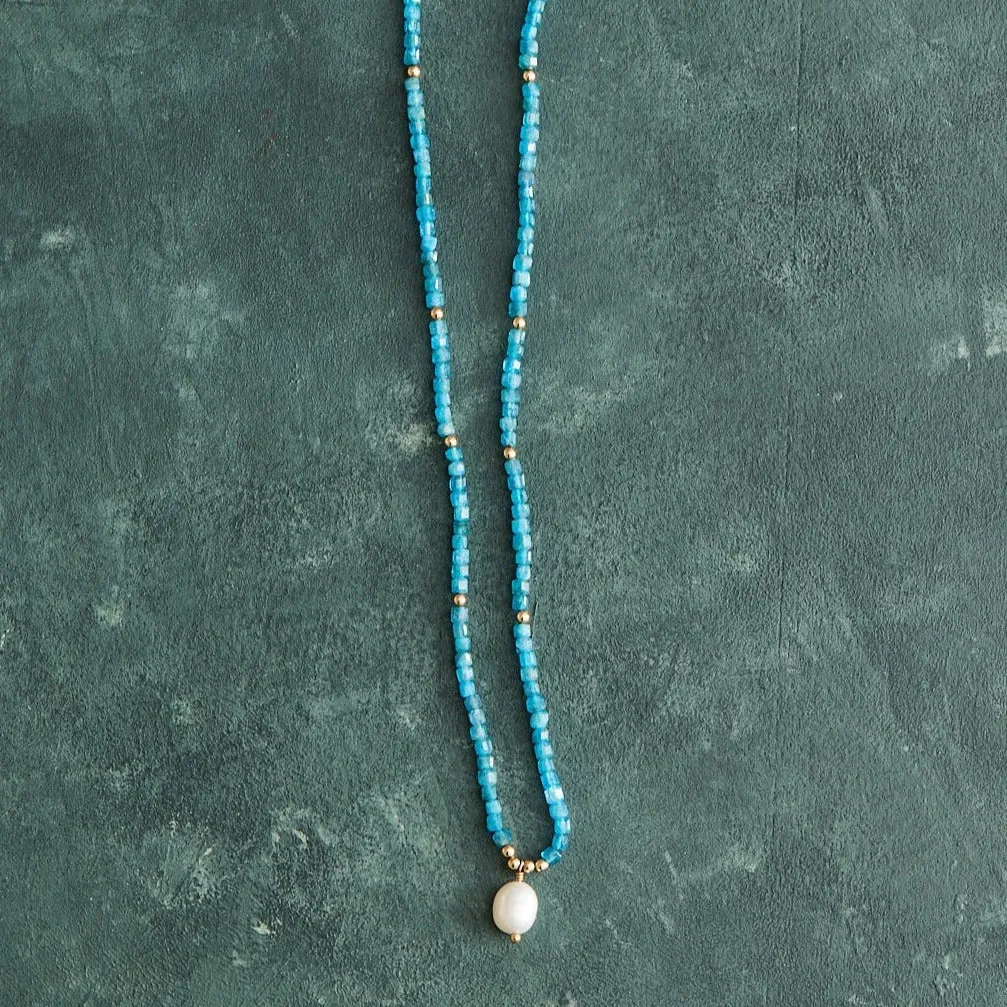 Neon Apatite & Pearl Necklace