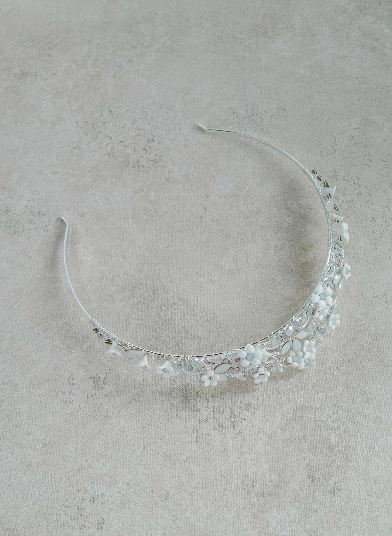 Opals and petite daisies bridal tiara - Style #2504