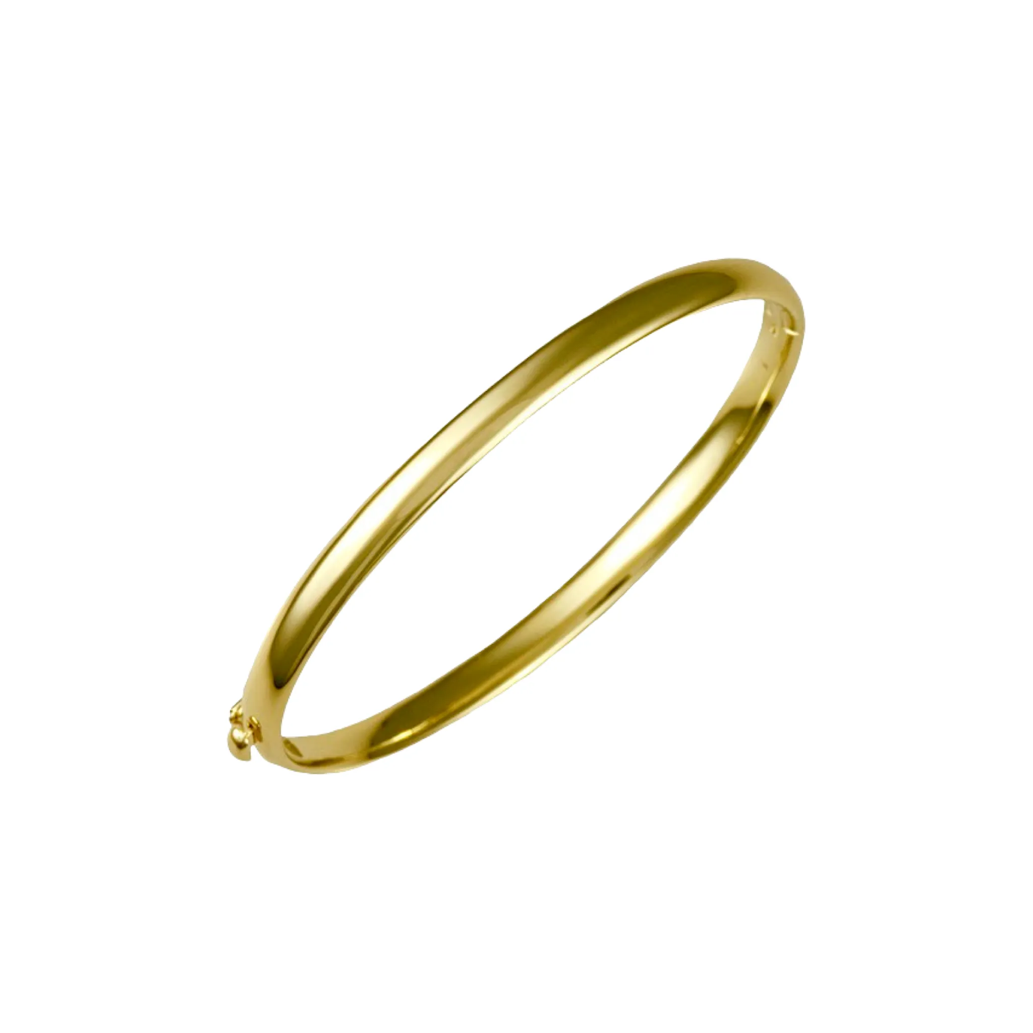 Oval Solid Gold Bangle/4.8mm