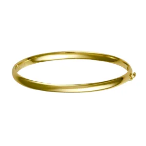 Oval Solid Gold Bangle/4.8mm