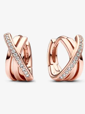 Pandora Crossover Pav?? Hoop Earrings