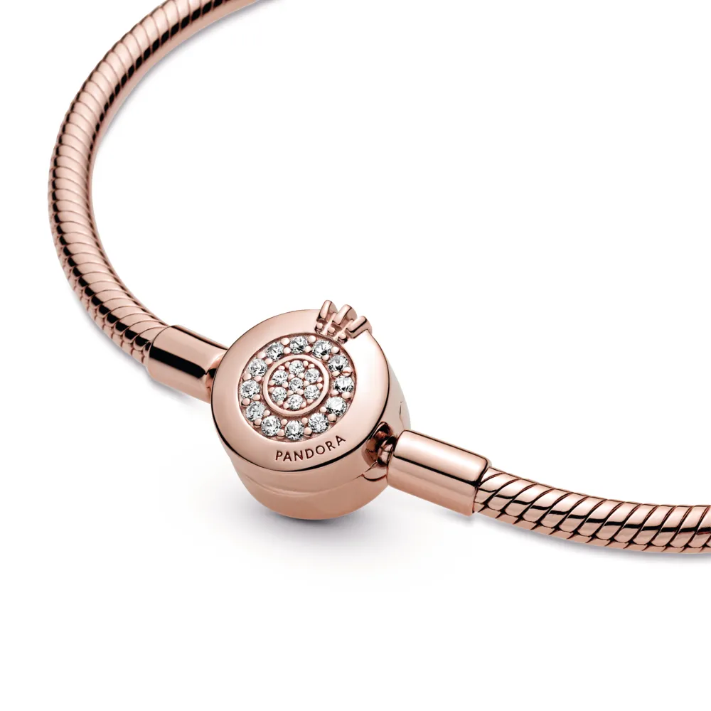 Pandora Moments Sparkling Crown O Snake Chain Bracelet