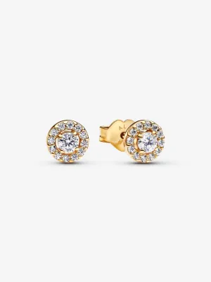 Pandora Round Pav?? Halo Stud Earrings