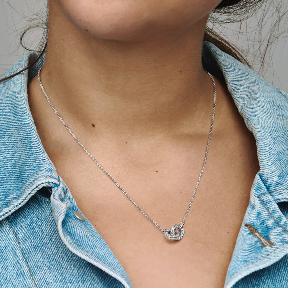 Pandora Signature Intertwined Pav?? Pendant Necklace