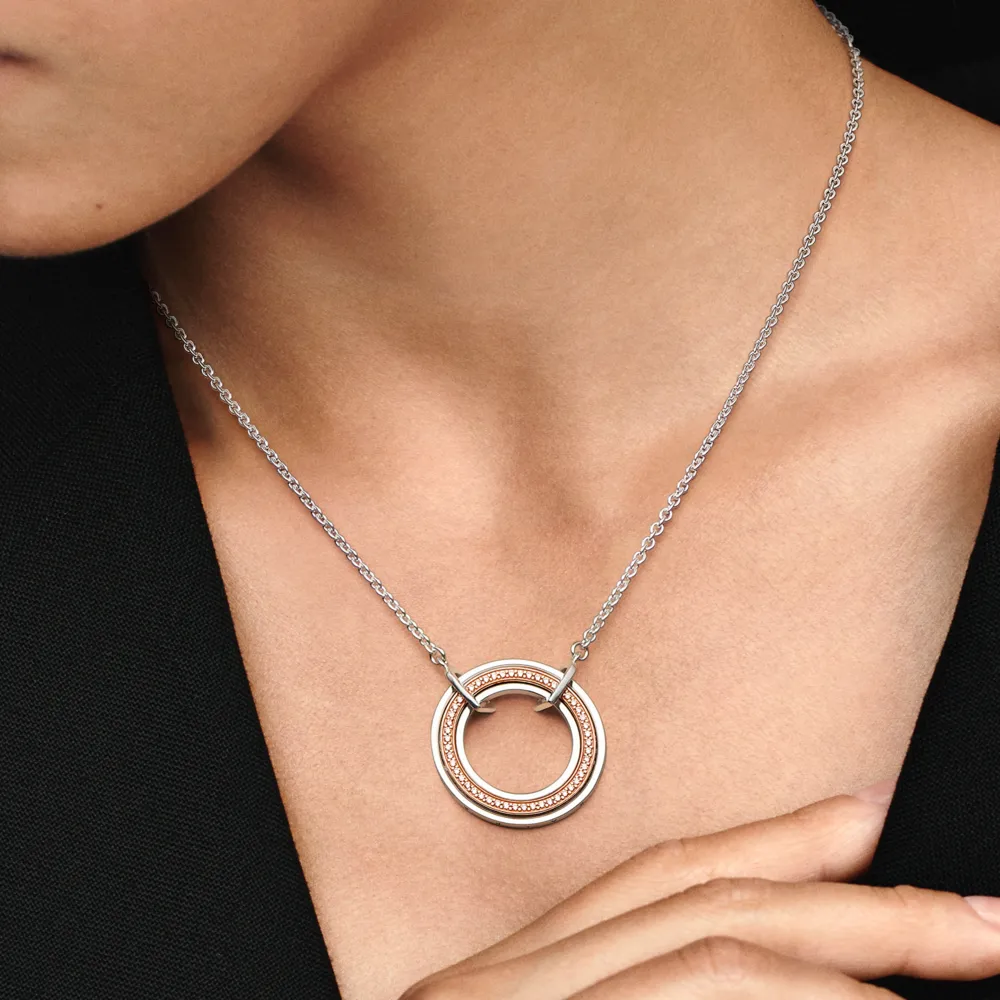 Pandora Signature Two tone Logo & Pav?? Necklace