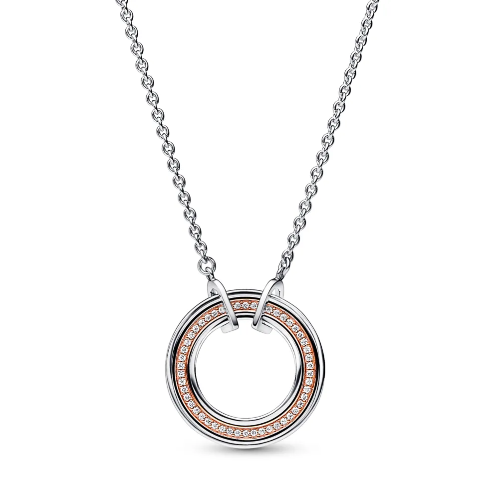 Pandora Signature Two tone Logo & Pav?? Necklace