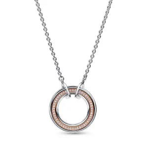 Pandora Signature Two tone Logo & Pav?? Necklace