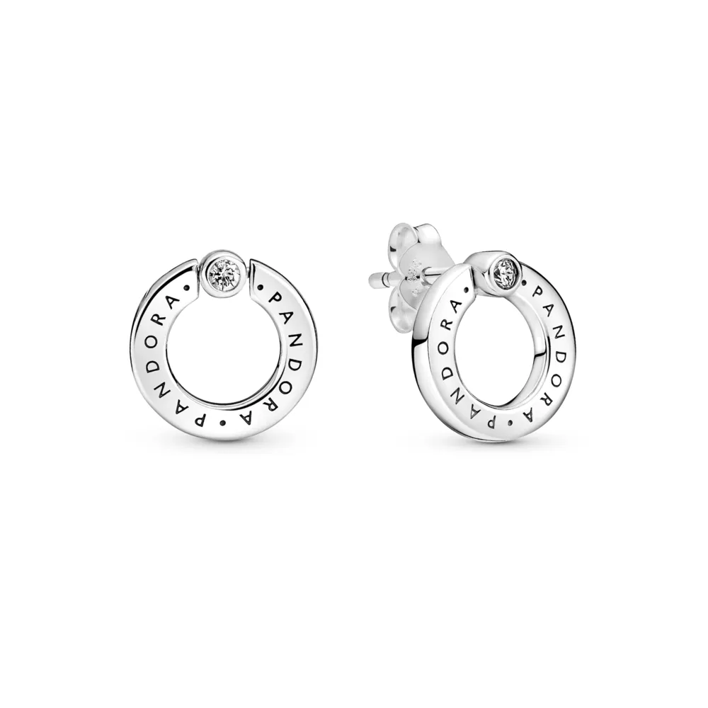 Pav?? & Logo Circle Reversible Stud Earrings