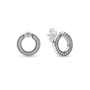 Pav?? & Logo Circle Reversible Stud Earrings