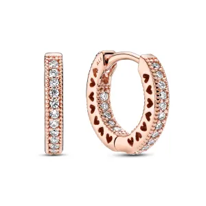 Pav?? Heart Hoop Earrings