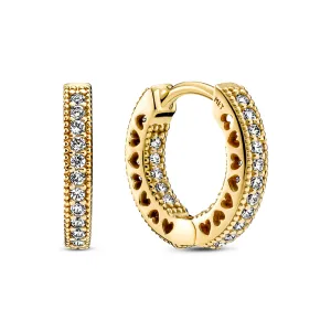 Pav?? Heart Hoop Earrings