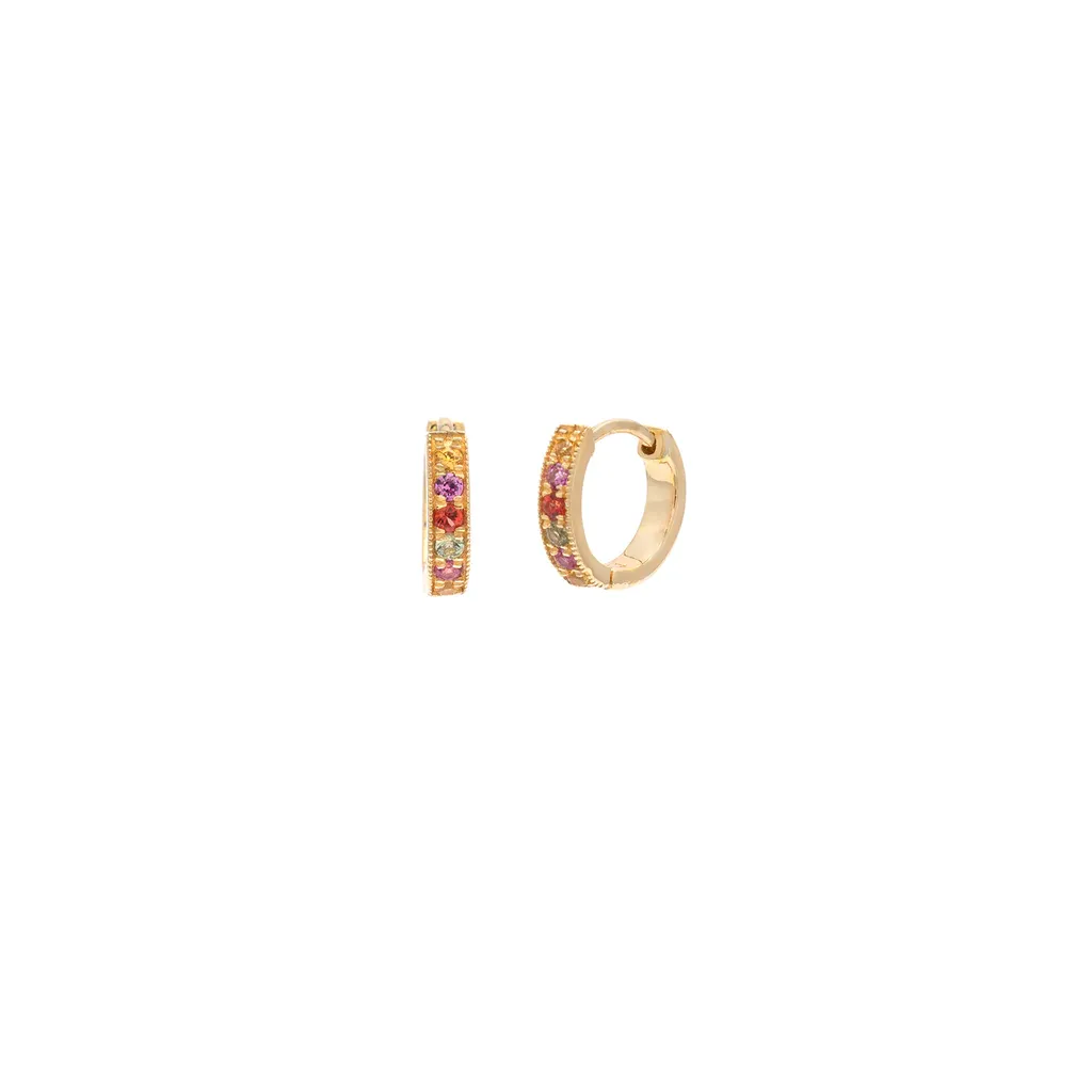 Pave Huggies - Multi Sapphire