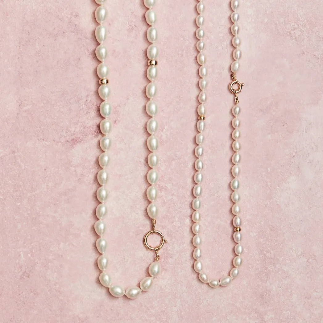 Pearls & 14kt Gold Necklace, Large