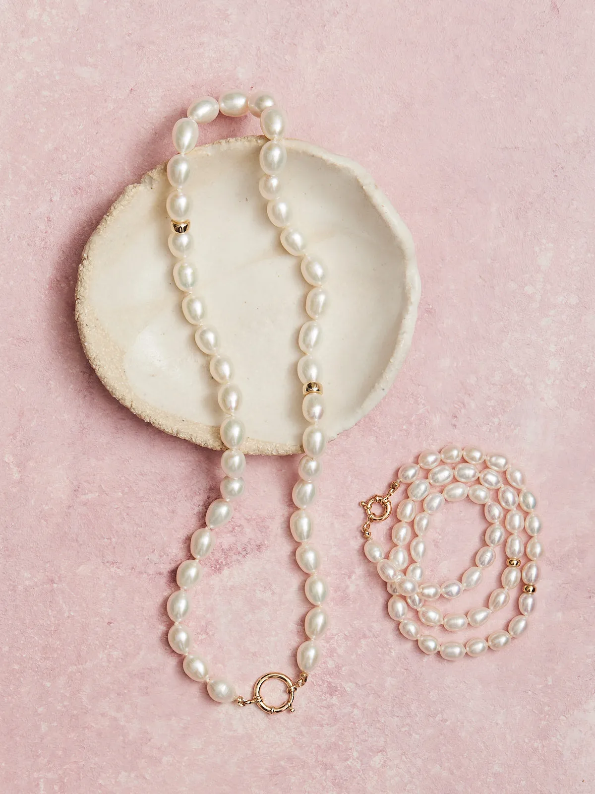 Pearls & 14kt Gold Necklace, Large