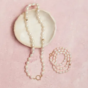 Pearls & 14kt Gold Necklace, Medium