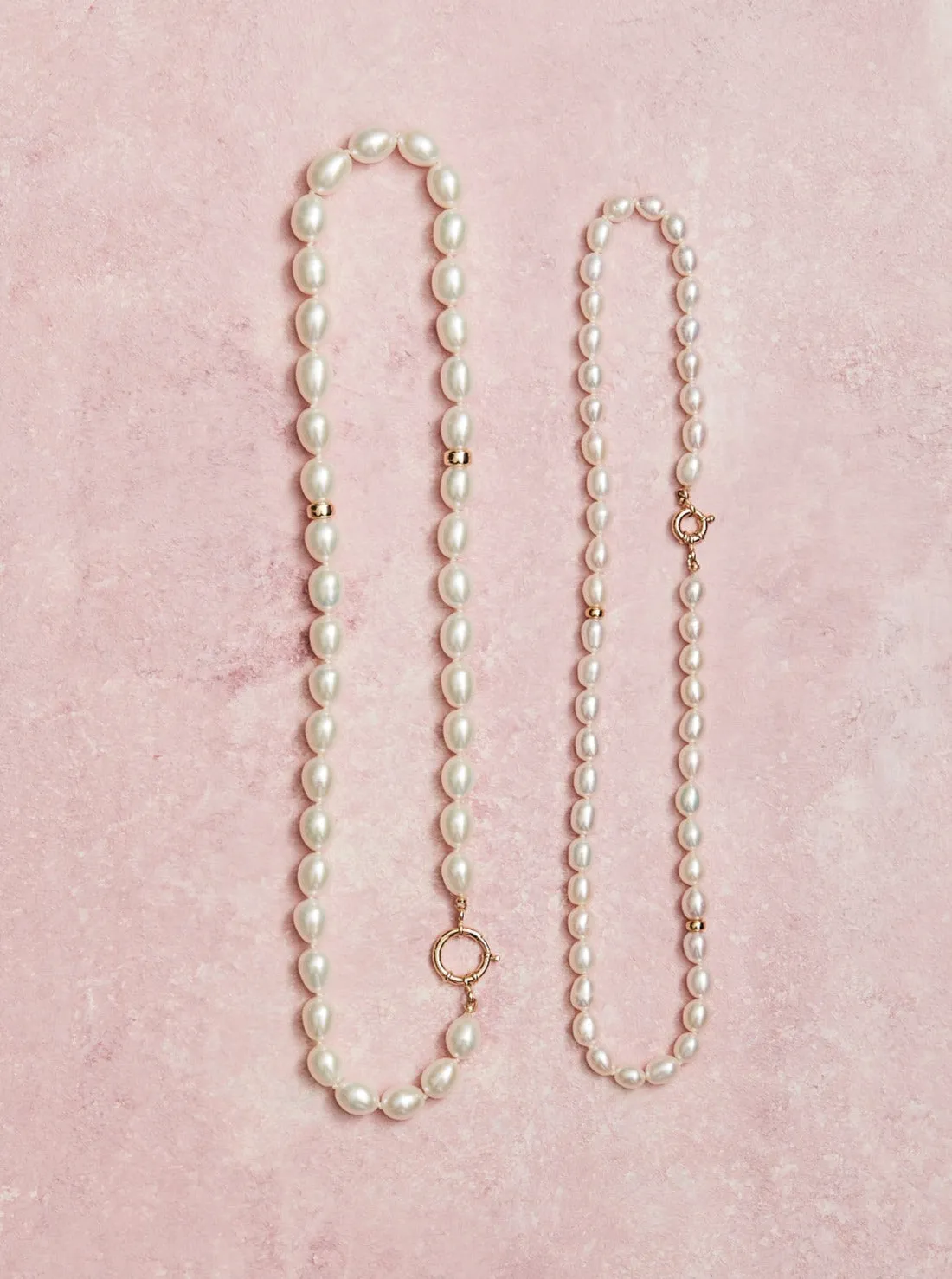 Pearls & 14kt Gold Necklace, Medium