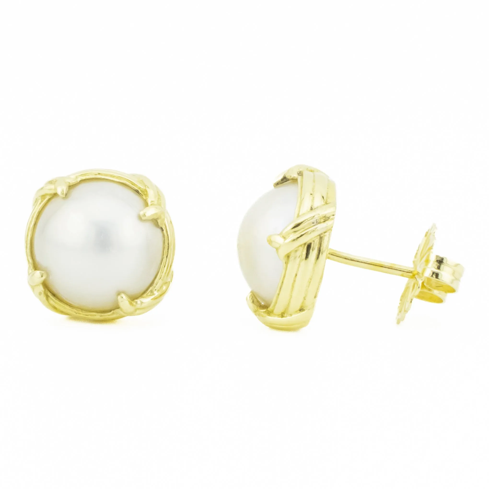 Peter Thomas Roth Mabe Pearl Solitaire Stud Earrings in 18K Yellow Gold