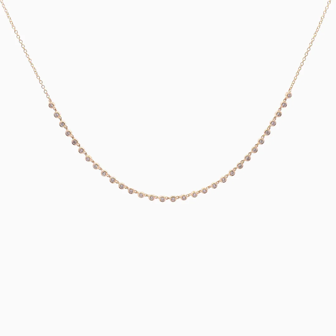 Petite Bezel Diamond Chain Necklace
