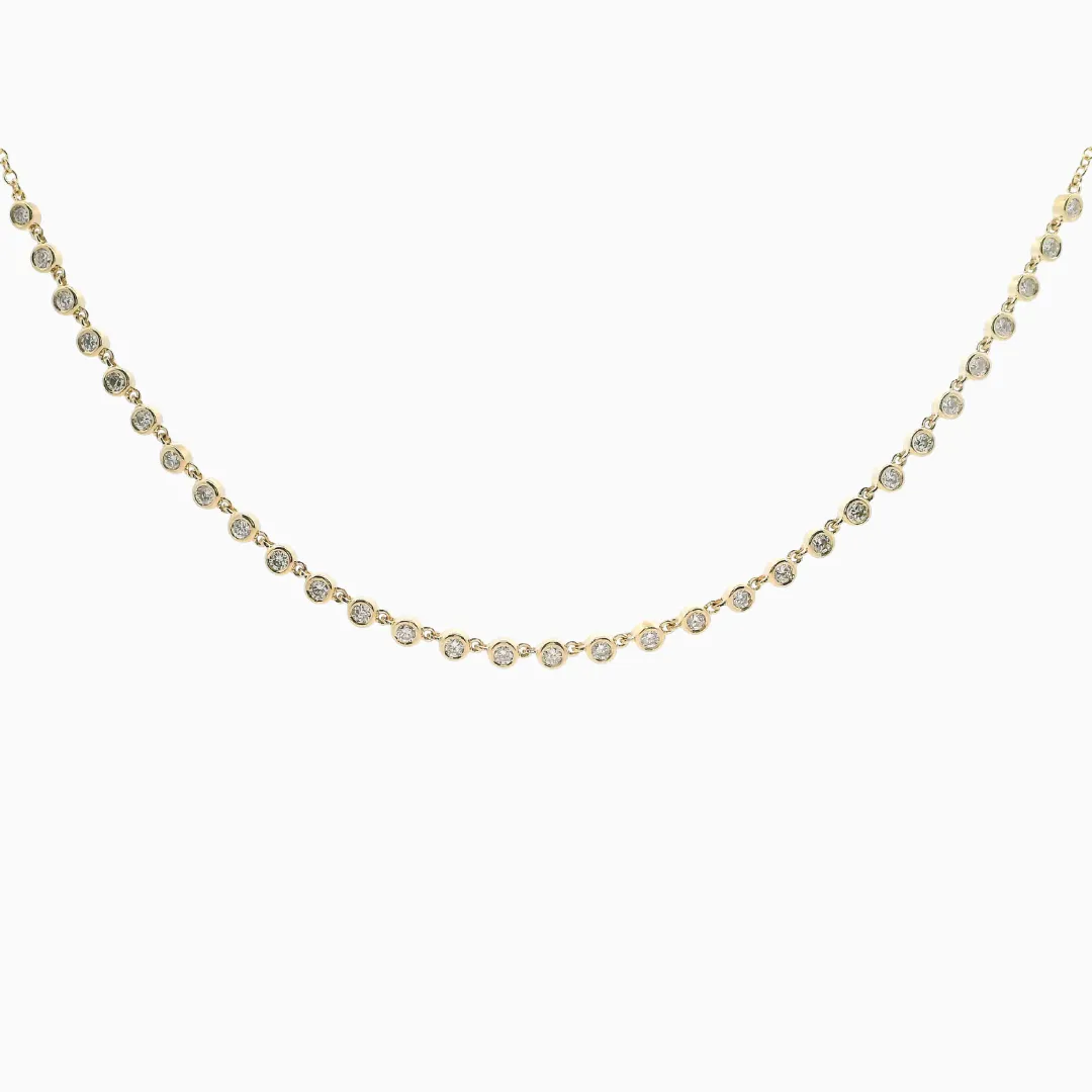 Petite Bezel Diamond Chain Necklace