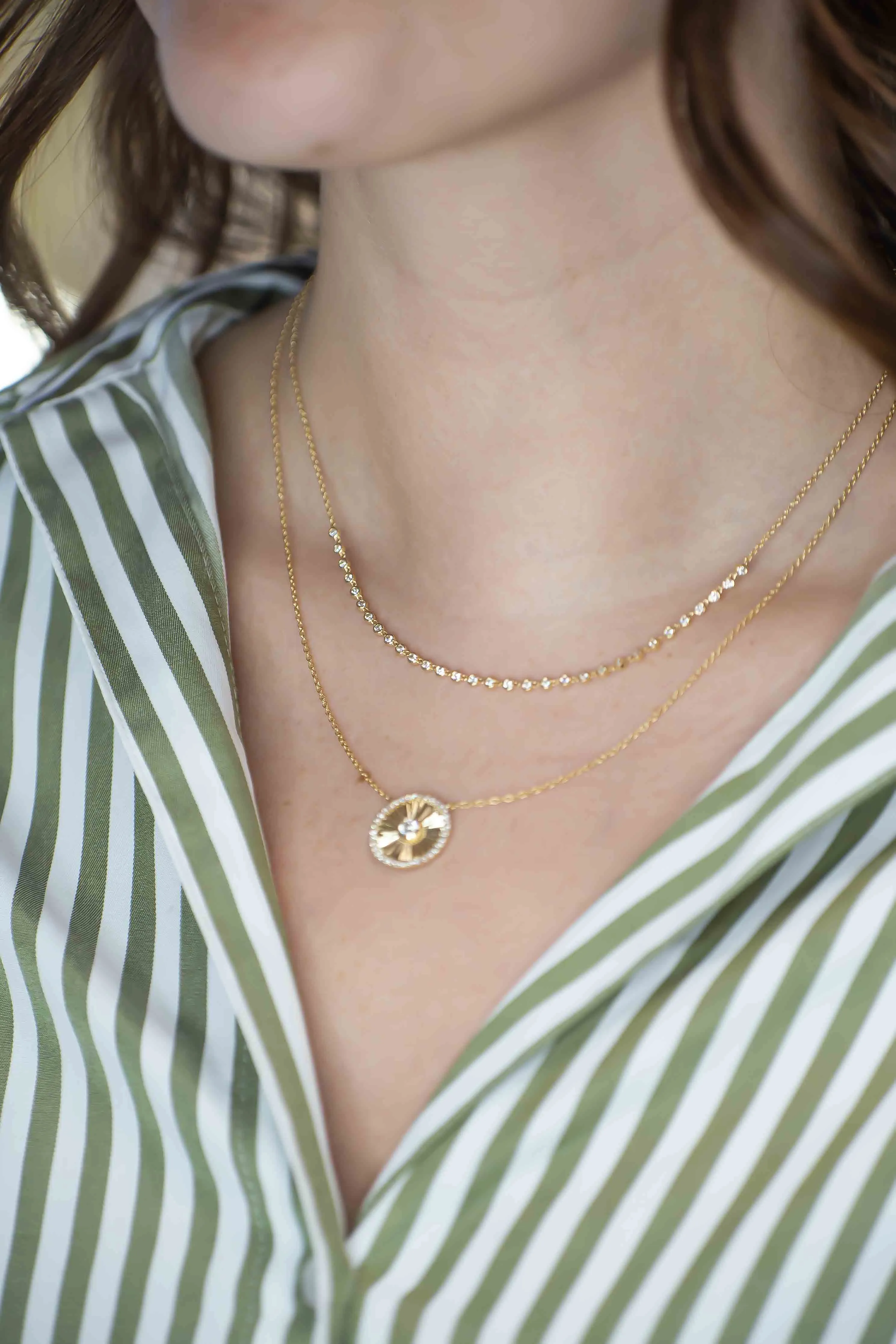 Petite Bezel Diamond Chain Necklace