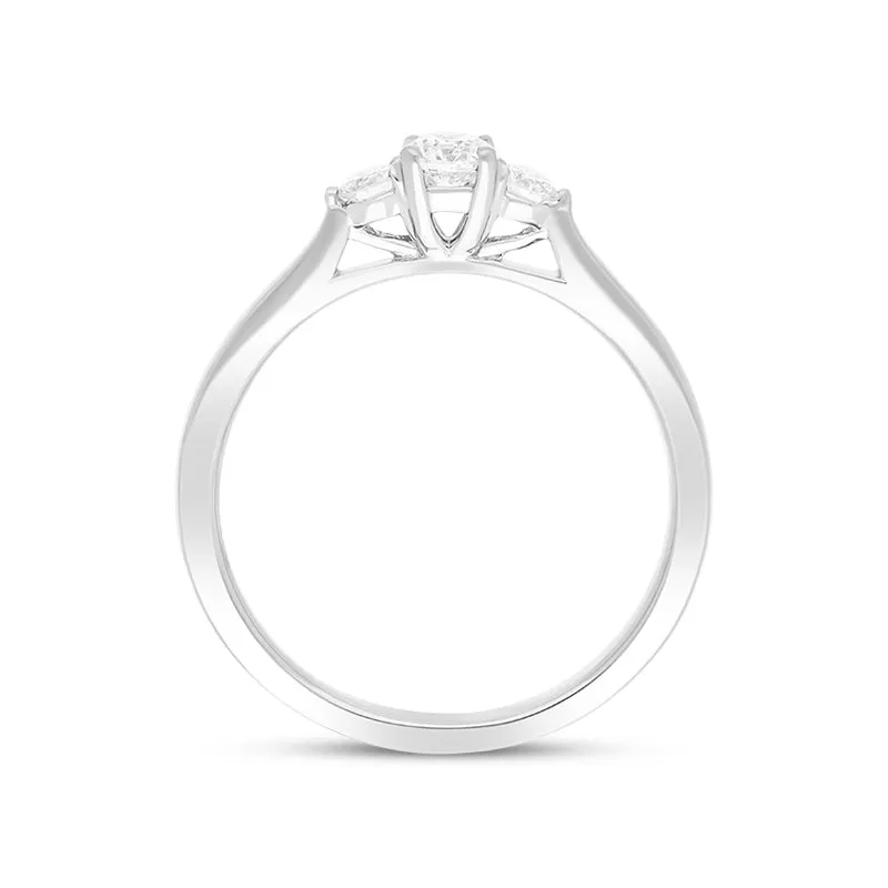 Platinum 0.35ct Diamond Three Stone Ring