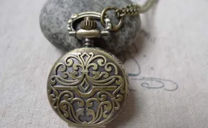 Pocket Watch Flower Watch Round Pendant A6883